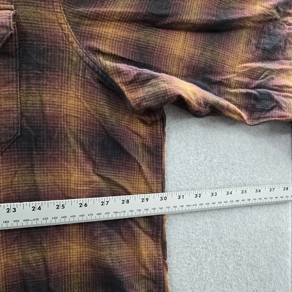 Levi's Men Button Up Shirt‎ 3XL Brown Plaid Flannel Casual Grunge Skate Work